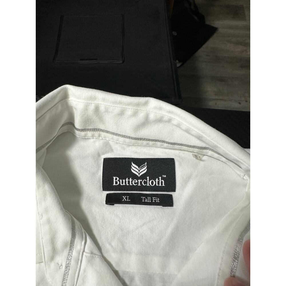 Buttercloth Performance Dress Shirt Longsleeve Mens Size XL Tall Fit White - Picture 3 of 12